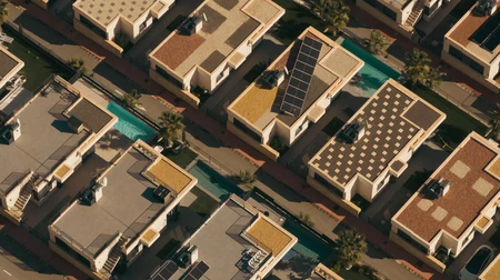 Aerial View of Modern Rooftops
