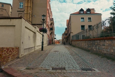 Cobblestone Street Scene
