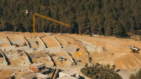 Construction Site Amidst Forest