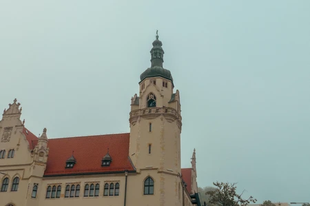 Historic Tower against Foggy Sky