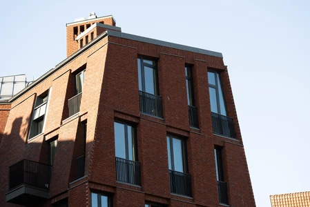Modern Brick Building with Balconies