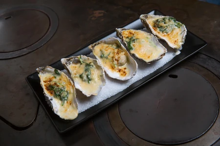 Baked Oysters on a Tray