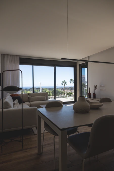 Modern Living Room with Ocean View