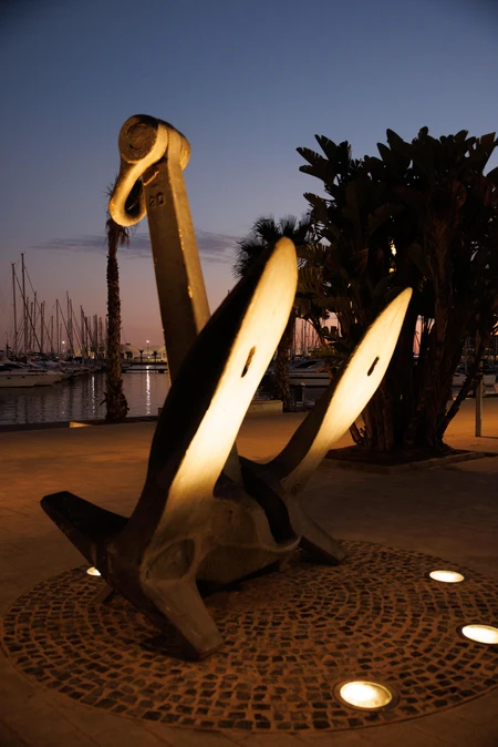 Harbor Sculpture at Dusk