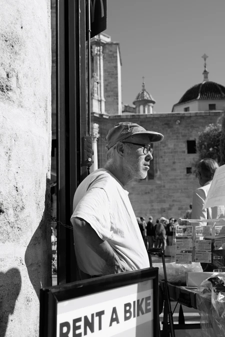 Street Vendor by Historical Building