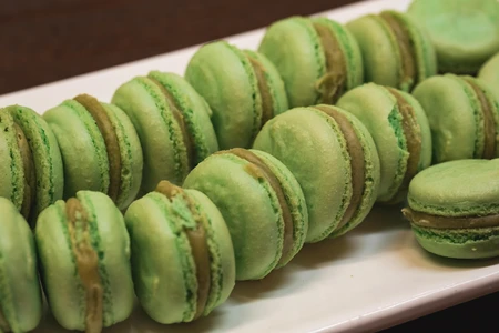 Green Macarons on a Plate