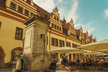 Historical Architecture with Outdoor Café