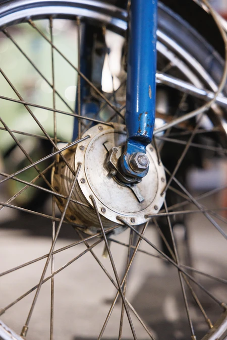 Close-Up of a Bicycle Wheel