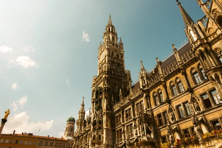 Gothic Architecture Against a Blue Sky