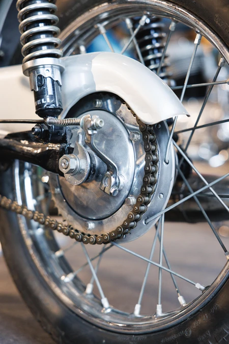 Close-up of Motorcycle Wheel