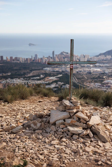 Coastal City View with Rocky Cross