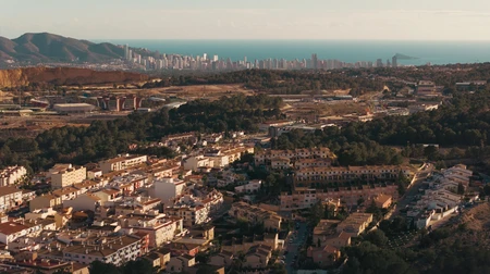 Cityscape with Mountains and Sea