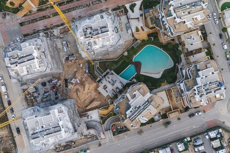 Aerial View of Urban Construction