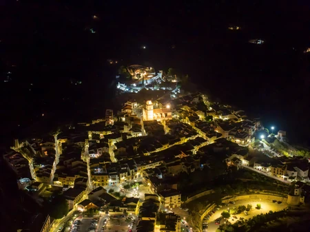 Illuminated Town at Night