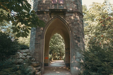 Historic Archway in Lush Park