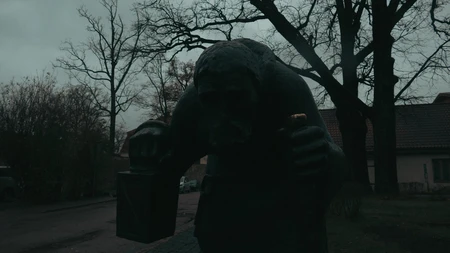 Eerie Statue at Dusk