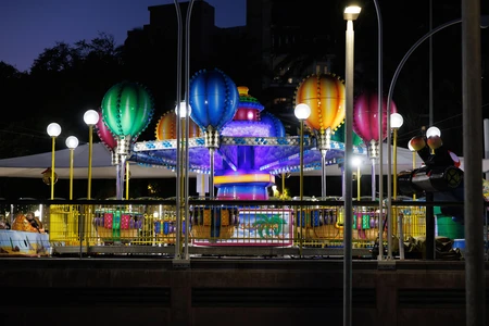 Vibrant Night at the Amusement Park
