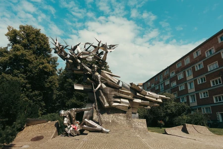 Unique Metal Sculpture in Urban Park
