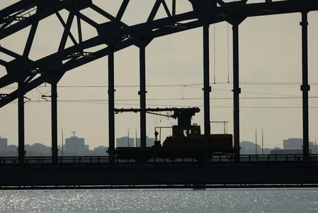 Industrial Silhouette on Bridge