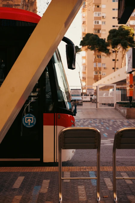 Urban Street Scene with Bus