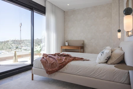 Modern Bedroom with Scenic View