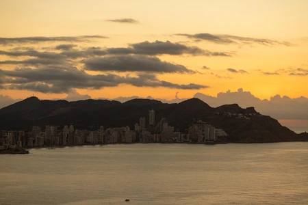 Sunset Over City Skyline