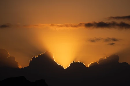 Sunset Behind Clouds