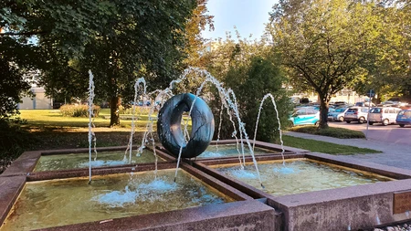 Outdoor Fountain with Sculpture