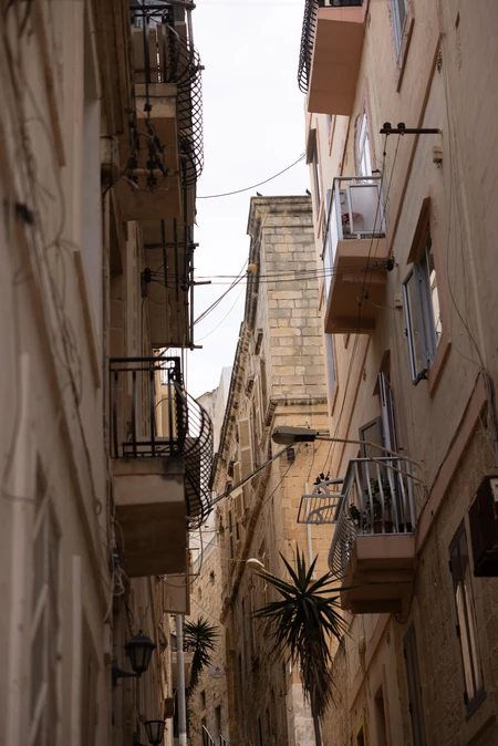 Narrow Street in Historic Town