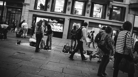 Bustling Urban Street Scene