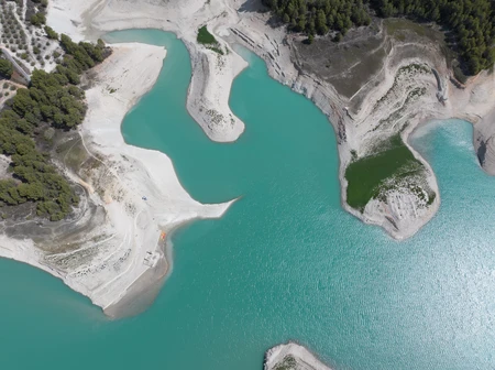 Aerial View of a Serene Lake