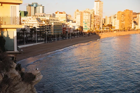 Seaside Cityscape at Sunset