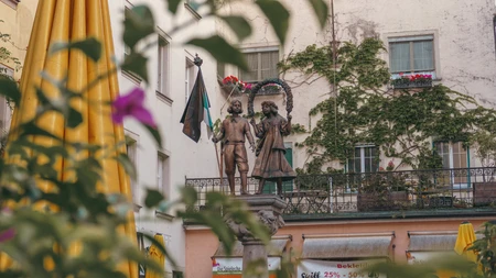 European Courtyard with Statue