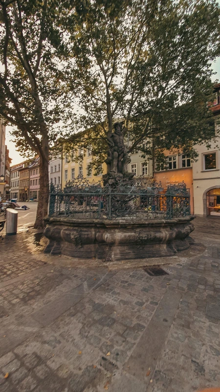 Historic Fountain in Quaint Town Square