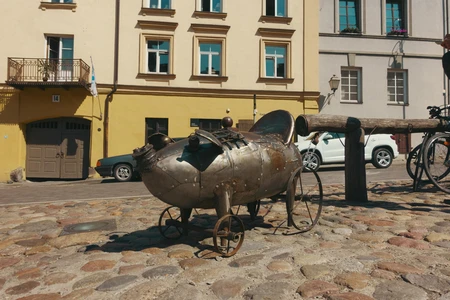 Street Sculpture in Urban Setting