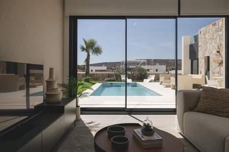 Modern Poolside Living Room