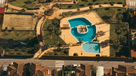 Aerial View of Leisure Pool Area