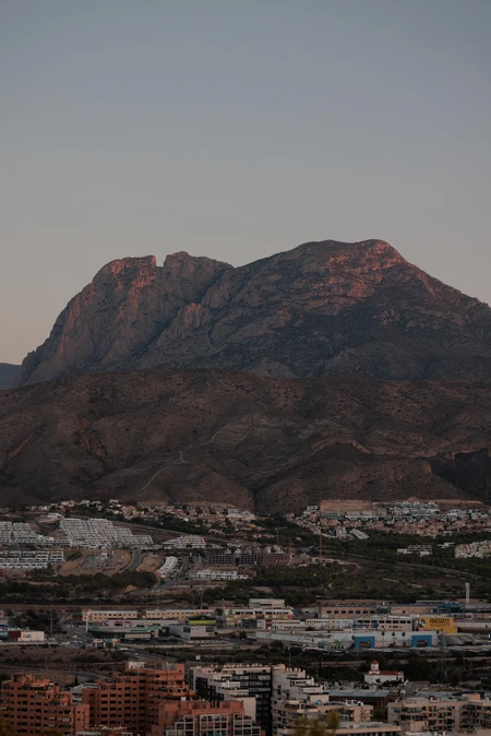 Mountain Overlooking a City