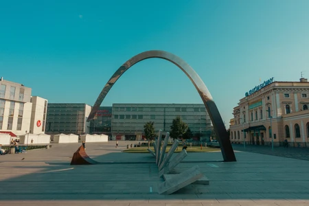 Modern Architectural Structure in Public Square