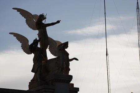 Silhouette of Angelic Statues