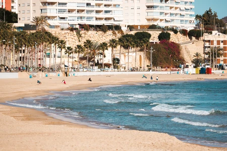 Coastal Urban Beach Scene