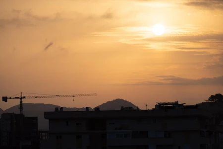 Sunset Over Cityscape