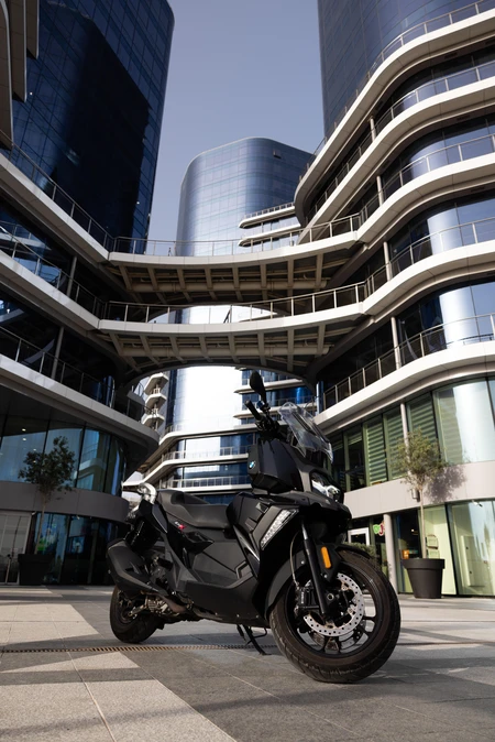 Modern Urban Architecture with Motorcycle
