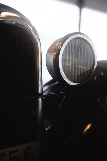 Vintage Car Headlight Close-Up