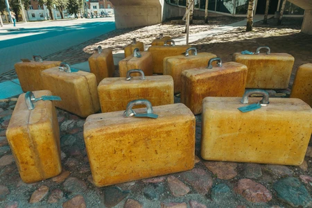 Outdoor Installation of Suitcases