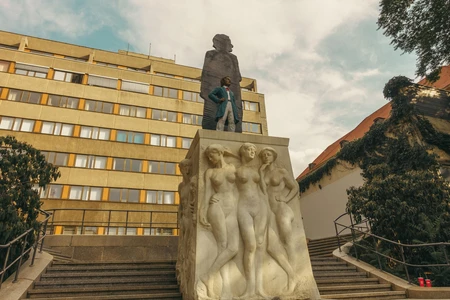 Statue and Building