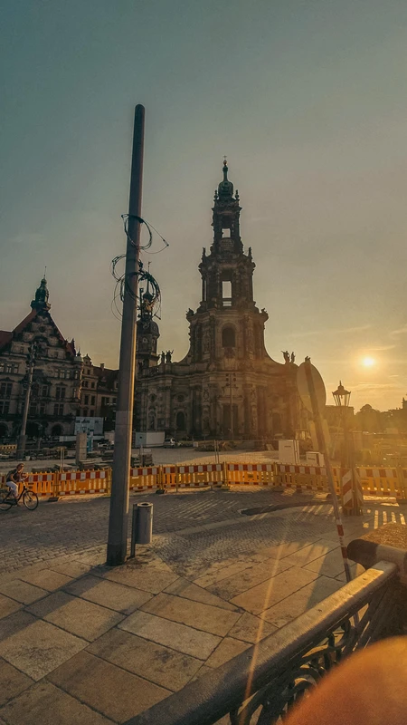 Sunset Over Historic Architecture