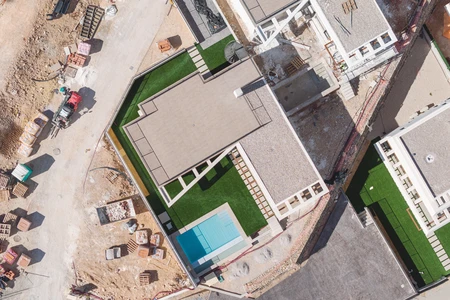 Aerial View of Modern Construction