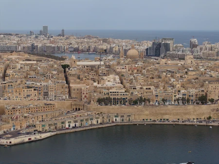 Aerial View of Historical City by the Sea