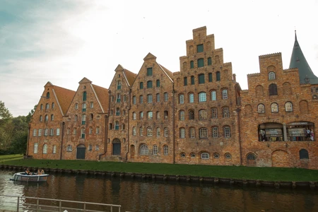 Historical Brick Buildings by the Canal